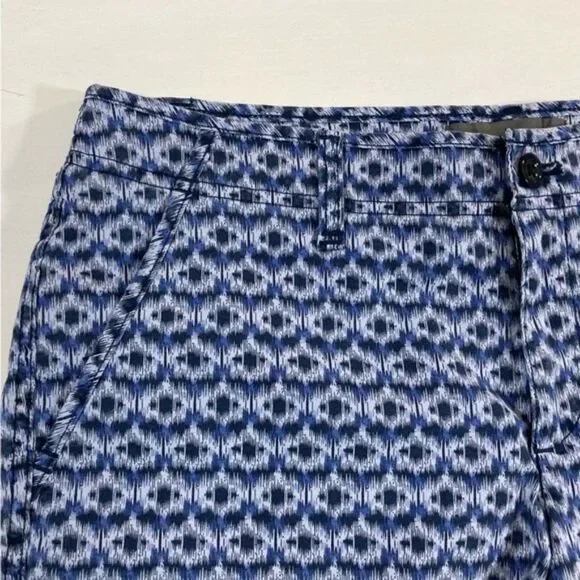 Eddie Bauer Atlantic Poplin Shorts 6 Blue Mid Rise Chino Stretch Hiking - Picture 3 of 9